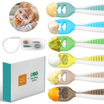 Conjunto de Colheres de Silicone NumNum Feeding Littles para Bebês (6+ Meses)