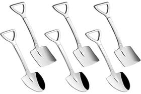 Conjunto de colheres de sobremesa WYJ em forma de pá de aço inoxidável (6 unidades) Conjunto de colheres de sobremesa WYJ em forma de pá de aço inoxidável (6 unidades)