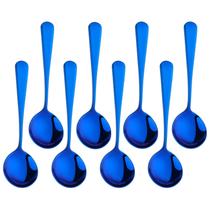 Conjunto de colheres de sopa TEHAHA em aço inoxidável, 8 peças, azul, 15,7 cm Conjunto de colheres de sopa TEHAHA em aço inoxidável, 8 peças, azul, 15,7 cm