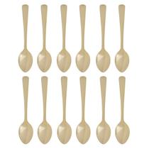 Conjunto de colheres Demi em aço inoxidável banhado a ouro fino, 12 peças Conjunto de colheres Demi em aço inoxidável banhado a ouro fino, 12 peças
