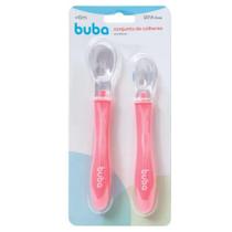 Conjunto De Colheres Em Silicone Rosa 11824 - Buba