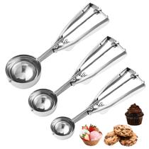 Conjunto de Colheres para Biscoito LifHap em Aço Inoxidável 3 Tamanhos Conjunto de Colheres para Biscoito LifHap em Aço Inoxidável 3 Tamanhos