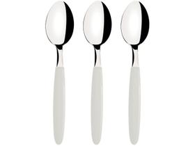 Conjunto de Colheres para Cha Tramontina Ipanema com Laminas em Aço Inox e Cabos de Polipropileno Branco 3 Peças Conjunto de Colheres para Cha Tramontina Ipanema com Laminas em Aço Inox e Cabos de Polipropileno Branco 3 Peças