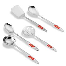 Conjunto de colheres para cozinhar e servir Sumeet Stainless Steel 5 unidades Conjunto de colheres para cozinhar e servir Sumeet Stainless Steel 5 unidades
