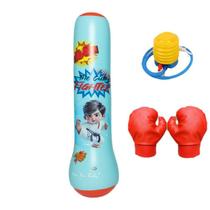 Conjunto de Coluna de Boxe Inflável para Crianças com Bomba e Luvas