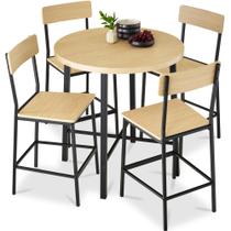 Conjunto de Comedor Best Choice Products Mesa Redonda de 90 cm con 4 Sillas