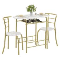 Conjunto de Comedor VECELO para Rincón de Desayuno de Cocina, 3 Piezas