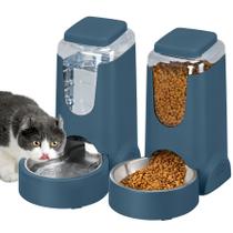 Conjunto de comedouro automático para gatos e alimentos para cães, 1 galão x 2, azul marinho