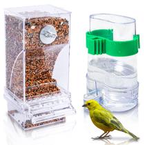 Conjunto de comedouro de pássaros e dispensador de água Hamiledyi para papagaios