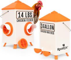 Conjunto de comedouro e bebedouro para frangos Roosty's XL 6,35 kg 11L