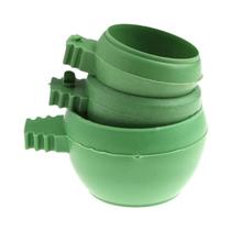 Conjunto De Comedouros De Plástico Verde Para Pássaros 3 Peças Mini Tigela De Comida E Água Para Conjunto De Comedouros De Plástico Verde Para Pássaros 3 Peças Mini Tigela De Comida E Água Para