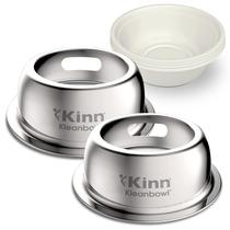 Conjunto de Comedouros para Pets Kinn Kleanbowl com Estrutura em Aço Inoxidável 2 Unidades 946ml Conjunto de Comedouros para Pets Kinn Kleanbowl com Estrutura em Aço Inoxidável 2 Unidades 946ml