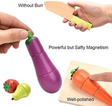 Conjunto de comida de cozinha Pretend Play para cortar madeira para crianças