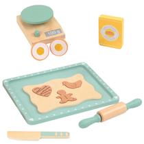 Conjunto de comida de madeira Cookie Bake Play MIKNEKE Pretend Play