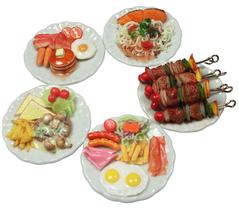 Conjunto de comida em miniatura Dollhouse em escala 1:6 para café da manhã em argila tailandesa Conjunto de comida em miniatura Dollhouse em escala 1:6 para café da manhã em argila tailandesa