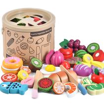 Conjunto de comida Play WHOHOLL de madeira para cozinha infantil com cesta 2+ Y Conjunto de comida Play WHOHOLL de madeira para cozinha infantil com cesta 2+ Y