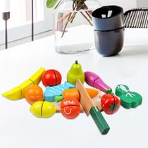 Conjunto de comida Pretend Play para crianças, cozinha, frutas e vegetais