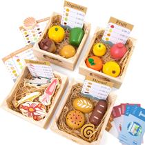 Conjunto de comida Wooden Play Masonbaby com mais de 35 acessórios para crianças