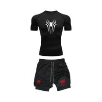 Conjunto De Compressão De Treino Com Estampa De Aranha Y2k Masculino Respirável Camiseta De