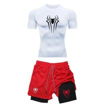 Conjunto de Compressão Masculino Y2K com Estampa de Aranha - Respirável e Confortável