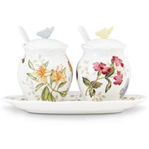 Conjunto de condimentos Lenox Butterfly Meadow 7 peças branco