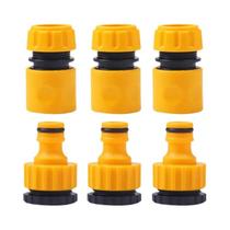 Conjunto De Conectores De Mangueira De Jardim ABS Macho Duplo De 1/2 Polegada, 6 Peças, Adaptador