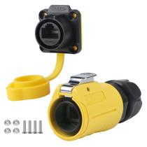 Conjunto de conectores impermeáveis CNLINKO LP-20 RJ45 CAT6 amarelo