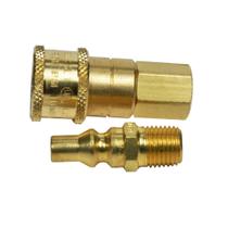Conjunto de conectores Mr. Heater 1/4" macho x 1/4" fêmea em latão Conjunto de conectores Mr. Heater 1/4" macho x 1/4" fêmea em latão