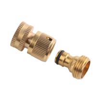Conjunto De Conectores Rápidos De Latão Para Mangueira De Jardim De 3/4 Polegadas (Fêmea E Macho)