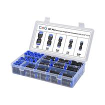 Conjunto De Conectores Rápidos De Mangueiras Pneumáticas PU De 60PCS, Conectores Plásticos Conjunto De Conectores Rápidos De Mangueiras Pneumáticas PU De 60PCS, Conectores Plásticos