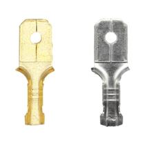 Conjunto De Conectores Terminais Crimp 2.8/4.8/6.3mm 100/200 Peças Em Latão Dourado E Prata Para