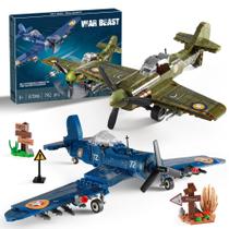 Conjunto de construção: avião militar da 2ª Guerra Mundial, US F4U e UK Spitfire com Lego Conjunto de construção: avião militar da 2ª Guerra Mundial, US F4U e UK Spitfire com Lego