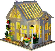 Conjunto de construção Beberlu Flower House com luz LED 1593 unidades 15+ Conjunto de construção Beberlu Flower House com luz LED 1593 unidades 15+