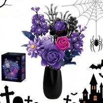 Conjunto de construção BeepZipp Purple Roses Bouquet compatível com Lego