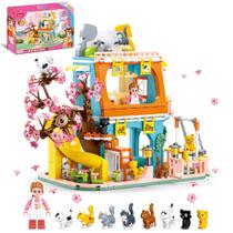 Conjunto de construção Cat House com 8 gatos e bonecas compatíveis com Lego Friends Conjunto de construção Cat House com 8 gatos e bonecas compatíveis com Lego Friends