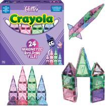 Conjunto de construção de azulejos magnéticos CreateOn Crayola Glitter 24 unidades