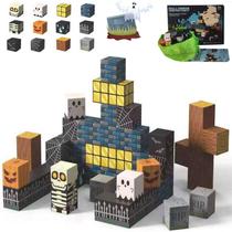 Conjunto de construção de blocos magnéticos amdohai Spooky Town Halloween