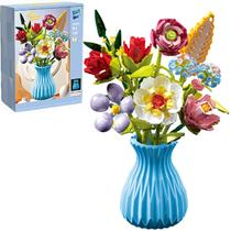Conjunto de construção de buquê de flores com vaso compatível com Lego 691 unidades Conjunto de construção de buquê de flores com vaso compatível com Lego 691 unidades