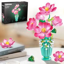 Conjunto de construção de buquê de flores CUBIMANA 711 PCS com vaso Conjunto de construção de buquê de flores CUBIMANA 711 PCS com vaso