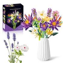 Conjunto de construção de buquê de flores IKIDSUN com 891 unidades para decoração de casa Conjunto de construção de buquê de flores IKIDSUN com 891 unidades para decoração de casa
