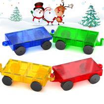Conjunto de Construção de Carros Magnéticos Feoxialy - 4 Carros - 3+ Anos Conjunto de Construção de Carros Magnéticos Feoxialy - 4 Carros - 3+ Anos