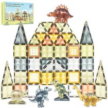 Conjunto de construção de dinossauros Magnetic Tiles, 65 unidades para crianças de 3 a 12 anos Conjunto de construção de dinossauros Magnetic Tiles, 65 unidades para crianças de 3 a 12 anos