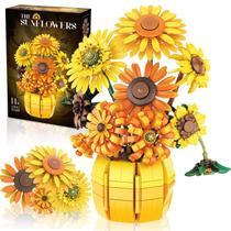Conjunto de construção de flores Van Gogh Sunflower 1009 unidades para adultos