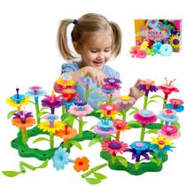 Conjunto de construção de jardim de flores Byserten 98 unidades para meninas de 3 a 6 anos