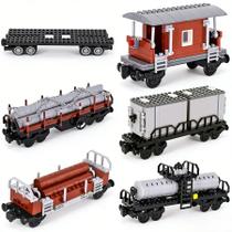Conjunto de Construção de Trem de Carga Modular 6 em 1 TEREED Conjunto de Construção de Trem de Carga Modular 6 em 1 TEREED