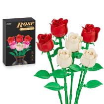 Conjunto de construção Flower Bouquet EWED Rose, pacote com 6 unidades para decoração de casa