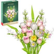 Conjunto de construção Flower Bouquet EWED Tulip & Rose, pacote com 18