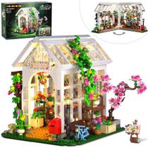Conjunto de construção HOGOKIDS Flower House com LED 1332 unidades de 6 a 12 anos