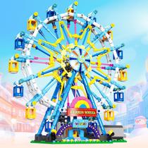 Conjunto de construção HuiNiu 2024 Ferris Wheel com Fairy Light 813 unidades