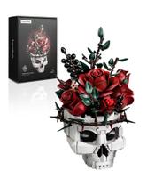 Conjunto de construção iAtom Halloween Skull Rose Bouquet com Lego